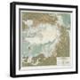 Physical Chart of the North Polar Regions-null-Framed Giclee Print