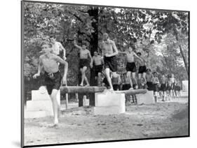 Physical Education: Beam Exercise-null-Mounted Photographic Print