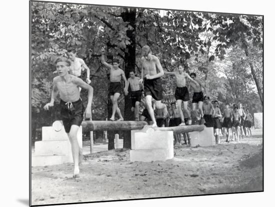 Physical Education: Beam Exercise-null-Mounted Photographic Print