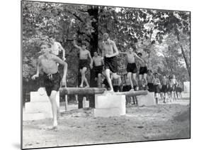 Physical Education: Beam Exercise-null-Mounted Photographic Print