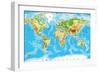 Physical Map of the World-Serban Bogdan-Framed Art Print