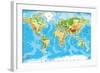 Physical Map of the World-Serban Bogdan-Framed Art Print