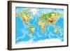 Physical Map of the World-Serban Bogdan-Framed Art Print