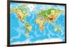 Physical Map of the World-Serban Bogdan-Framed Art Print