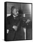 Physicist Albert Einstein Photographed by E. O. Hoppe Playing Violin-Emil Otto Hoppé-Framed Stretched Canvas