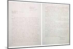 Physicist Albert Einstein's Letter to President Franklin Roosevelt, Aug. 2, 1939-null-Mounted Premium Photographic Print