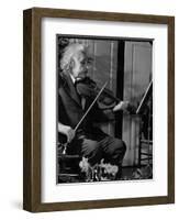 Physicist Dr. Albert Einstein Practicing His Beloved Violin-Hansel Mieth-Framed Photographic Print