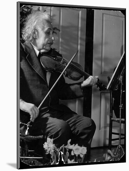 Physicist Dr. Albert Einstein Practicing His Beloved Violin-Hansel Mieth-Mounted Photographic Print