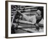 Physicist Dr. Chien-Shiung Wu Standing Amidst Tubes of Particle Accelerator at Columbia University-null-Framed Photographic Print