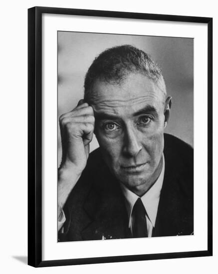 Physicist Dr. J. Robert Oppenheimer at Office Desk-Alfred Eisenstaedt-Framed Premium Photographic Print