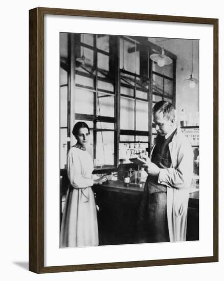 Physicist Lise Meitner and Radiochemist Otto Hahn in Berlin-Dahlem, Germany, 1913-null-Framed Photo