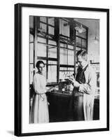 Physicist Lise Meitner and Radiochemist Otto Hahn in Berlin-Dahlem, Germany, 1913-null-Framed Photo