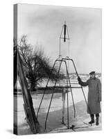 Physicist Robert Goddard Minutes Prior to First Successful Launch of Liquid Fueled Rocket-null-Stretched Canvas