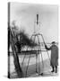 Physicist Robert Goddard Minutes Prior to First Successful Launch of Liquid Fueled Rocket-null-Stretched Canvas