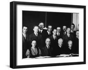 Physicists at the Seventh Solvay Physics Conference, Brussels, Belgium, October 1933-null-Framed Photo