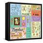 Physics Science Banners Set. Color Hand Drawn Vector Illustrations.-Sashatigar-Framed Stretched Canvas