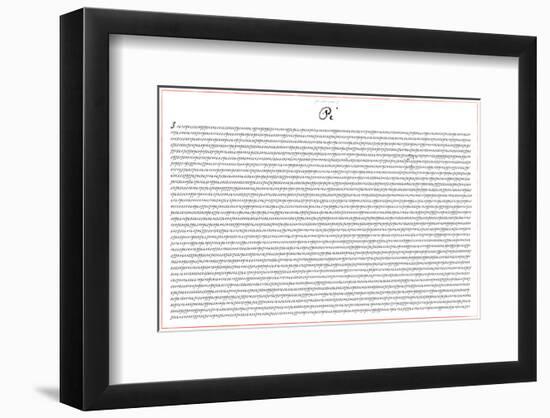 Pi 5000 Digits Math-SM Design-Framed Art Print