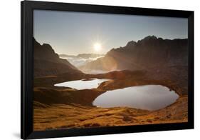 Piani Lakes, Sexten Dolomites Natural Park, Veneto, Italy. Sunrise on the Piani Lakes.-ClickAlps-Framed Photographic Print