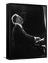 Pianist Arthur Rubenstein at the Piano, Smoking Cigar-Gjon Mili-Framed Stretched Canvas