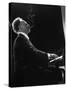 Pianist Arthur Rubenstein at the Piano, Smoking Cigar-Gjon Mili-Stretched Canvas