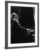 Pianist Arthur Rubenstein at the Piano, Smoking Cigar-Gjon Mili-Framed Premium Photographic Print