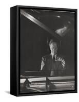 Pianist Arthur Rubenstein at the Piano-Gjon Mili-Framed Stretched Canvas