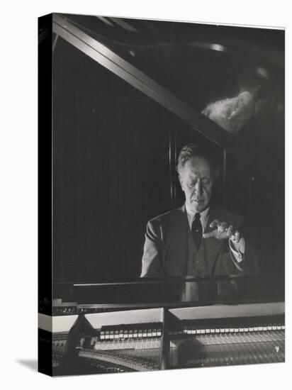 Pianist Arthur Rubenstein at the Piano-Gjon Mili-Stretched Canvas