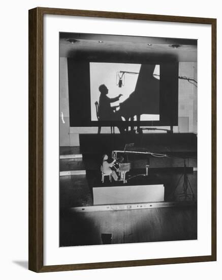 Pianist Artur Rubinstein Playing Piano for "Concerto"-Bob Landry-Framed Premium Photographic Print