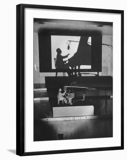 Pianist Artur Rubinstein Playing Piano for "Concerto"-Bob Landry-Framed Premium Photographic Print