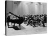 Pianist Artur Rubinstein Taking Bow Next to Grand Piano as Audience Enthusiastically Responds-null-Stretched Canvas