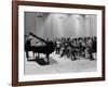 Pianist Artur Rubinstein Taking Bow Next to Grand Piano as Audience Enthusiastically Responds-null-Framed Premium Photographic Print