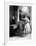 Pianist at the Keyboard Accompanying a Lady Singing, 19th Century-null-Framed Giclee Print