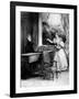 Pianist at the Keyboard Accompanying a Lady Singing, 19th Century-null-Framed Giclee Print