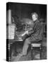 Pianist Ferrucio Busoni Posing at Piano-H. Hermann-Stretched Canvas