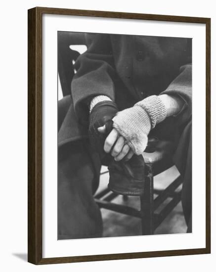 Pianist Glenn Gould in Fingerless Gloves Worn to Keep Hands Supple, Columbia Recording Studio-Gordon Parks-Framed Premium Photographic Print