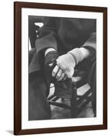 Pianist Glenn Gould in Fingerless Gloves Worn to Keep Hands Supple, Columbia Recording Studio-Gordon Parks-Framed Premium Photographic Print