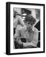 Pianist Glenn Gould Listening Intensely to Performance of Bach's Goldberg Variations Played Back-Gordon Parks-Framed Premium Photographic Print