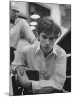 Pianist Glenn Gould Listening Intensely to Performance of Bach's Goldberg Variations Played Back-Gordon Parks-Mounted Premium Photographic Print