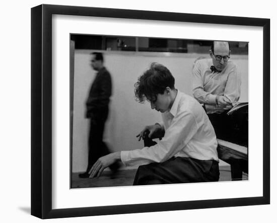 Pianist Glenn Gould Listening Intensely to Performance of Bach's Goldberg Variations Played Back-Gordon Parks-Framed Premium Photographic Print