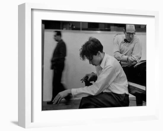 Pianist Glenn Gould Listening Intensely to Performance of Bach's Goldberg Variations Played Back-Gordon Parks-Framed Premium Photographic Print