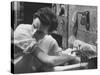 Pianist Glenn Gould Soaking His Hands in Sink to Limber Up His Fingers Before in Studio-Gordon Parks-Stretched Canvas