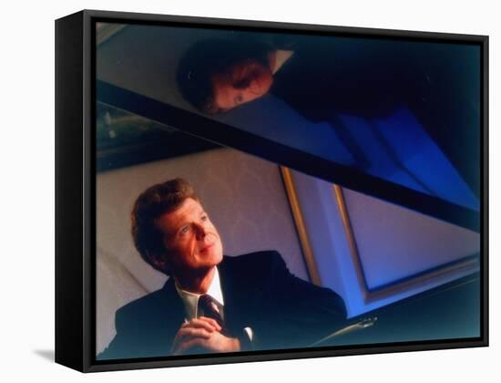 Pianist Van Cliburn Sitting at Steinway Piano at Plaza Hotel-Ted Thai-Framed Stretched Canvas