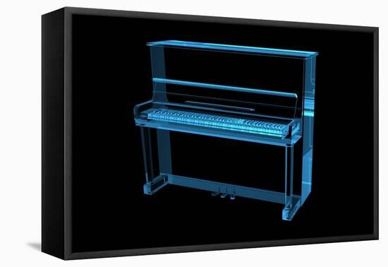 Piano 3D X-Ray Blue Transparent-sauliusl-Framed Stretched Canvas