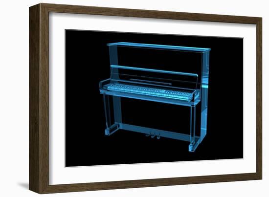 Piano 3D X-Ray Blue Transparent-sauliusl-Framed Art Print