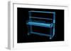 Piano 3D X-Ray Blue Transparent-sauliusl-Framed Art Print