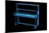 Piano 3D X-Ray Blue Transparent-sauliusl-Mounted Art Print