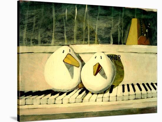 Piano Birds-Thomas MacGregor-Stretched Canvas