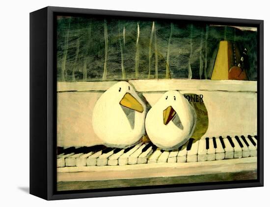 Piano Birds-Thomas MacGregor-Framed Stretched Canvas