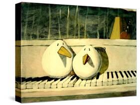 Piano Birds-Thomas MacGregor-Stretched Canvas