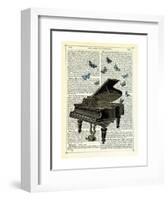 Piano & Butterflies-Marion Mcconaghie-Framed Art Print